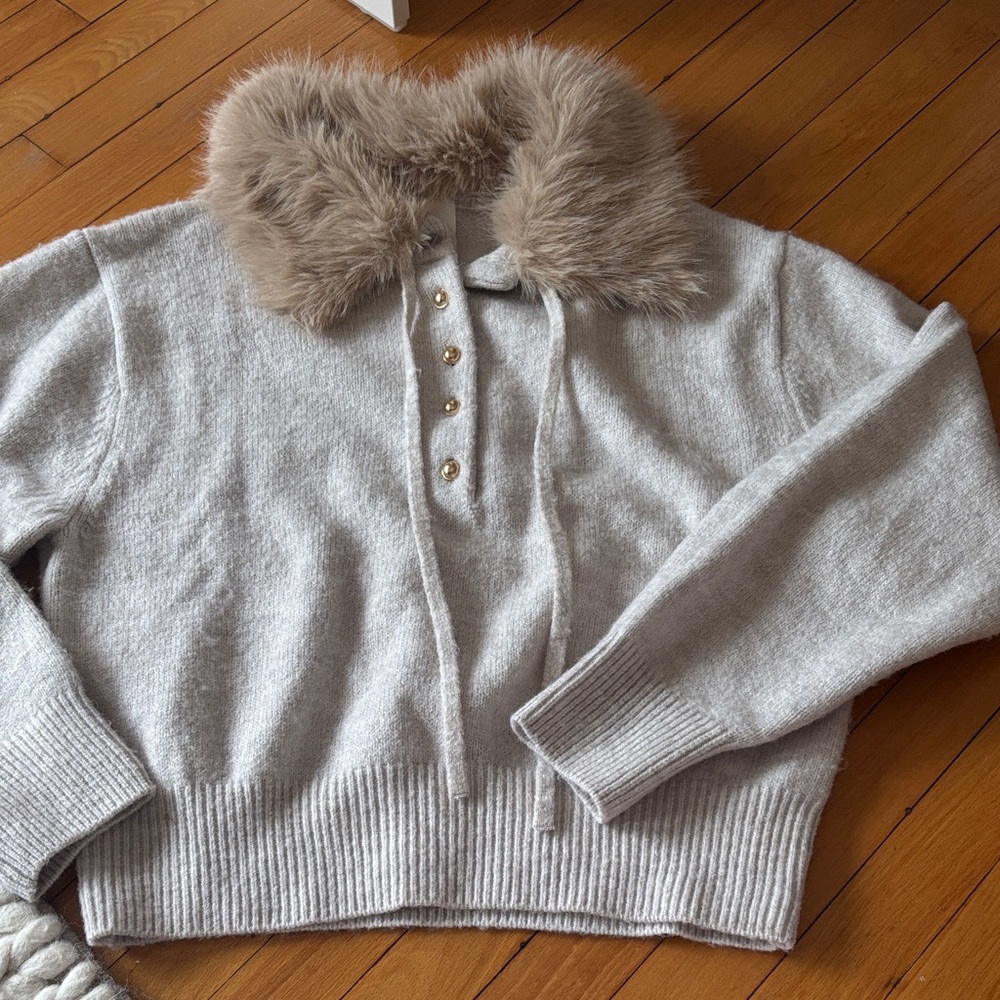 Faux fur sweater